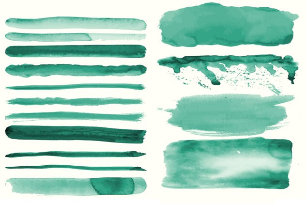 94种水彩艺术图案AI笔刷 Watercolor Vector Art Brushes插图(3)