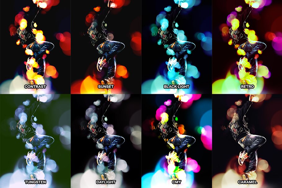 炫酷高光散景特效生成器PS动作 Bokeh Bomb Creation Kit插图(1)