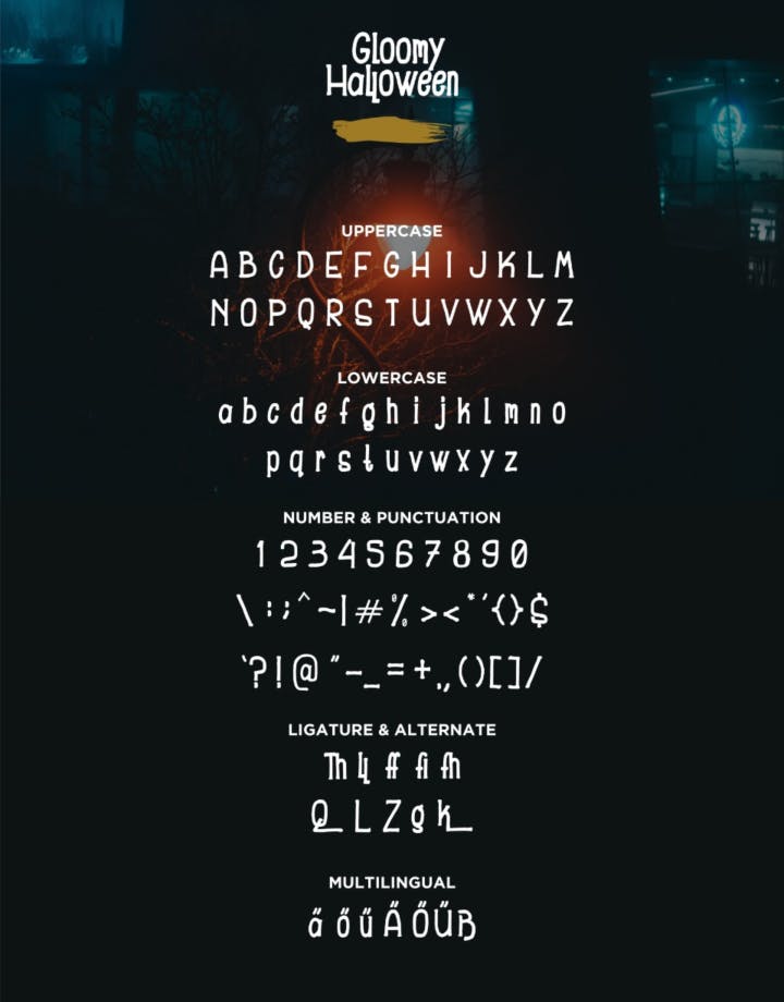 万圣节主题设计英文无衬线字体 Gloomy – Halloween Font插图(5)