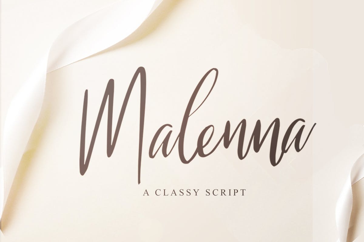 时尚英文手写字体下载 Malenna Script插图