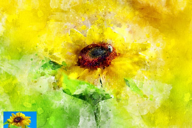 水彩艺术插画照片效果一键生成PS动作 Perfectum 2 – Watercolor Artist Photoshop Action插图(1)