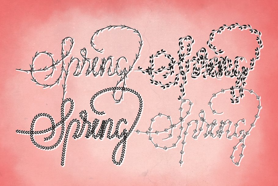 大自然树枝花卉AI笔刷 Nature & Floral Illustrator Brushes插图(2)