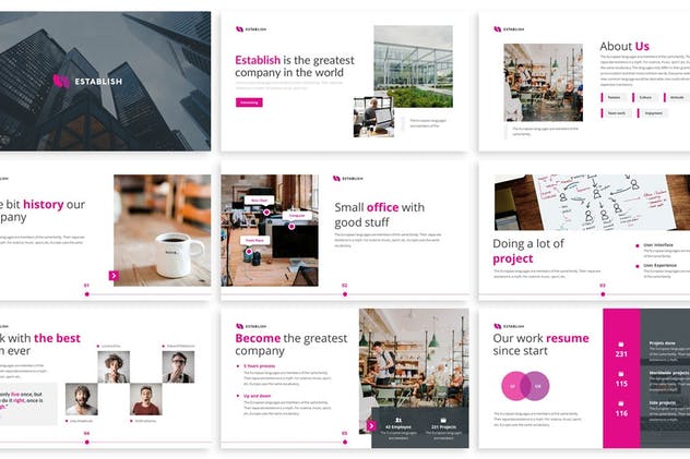 创意互联网项目演示谷歌幻灯片模板 Establish – Creative Google Slides Template插图(1)
