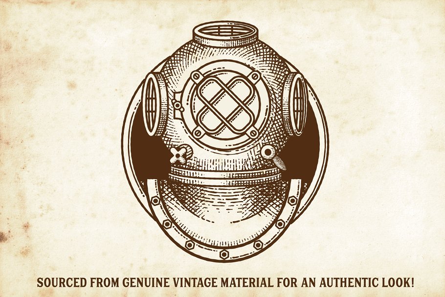 复古线条纹理AI笔刷 Finest Vintage – Illustrator Brushes插图(1)