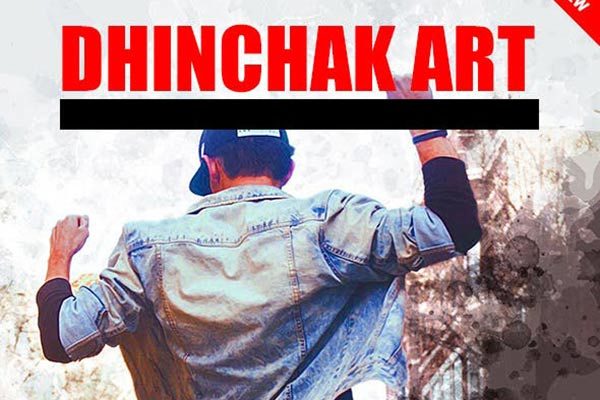 创建水墨风格人物背景图片的PS动作 Dhinchak Art Photoshop Action