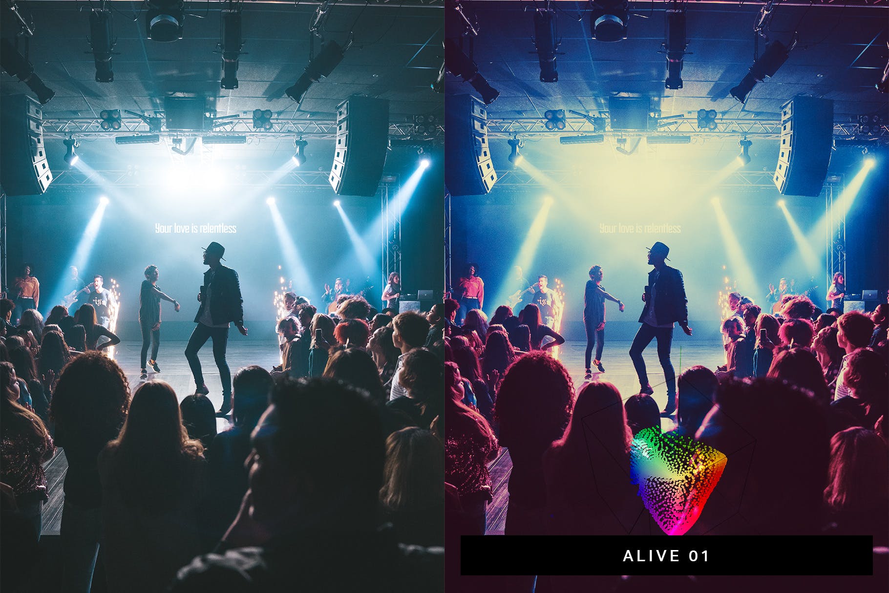 50款音乐节/演唱会等夜间表演场景照片素材库精选LR预设 50 Concert Lightroom Presets LUTs插图(1)