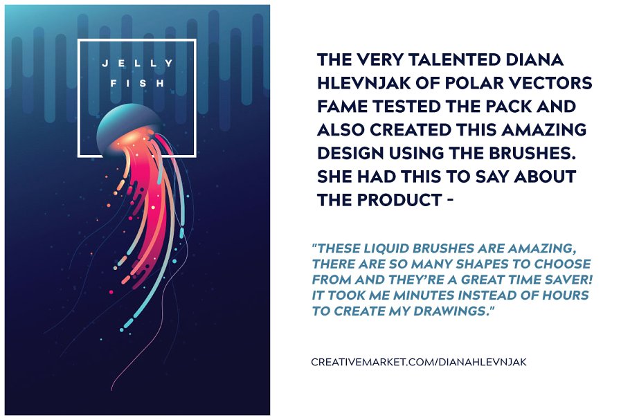液体艺术风格AI笔刷 Liquid Style Brushes插图(2)