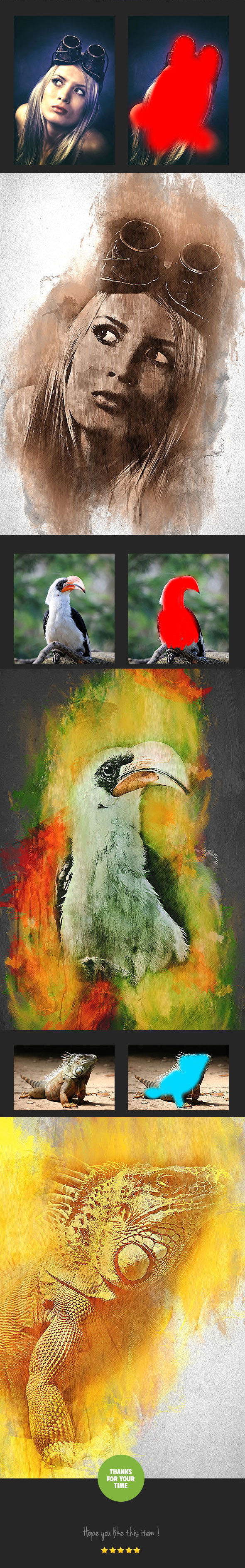 大师级水彩艺术画效果的PS动作 Art Boom Photoshop Action [atn]插图(4)