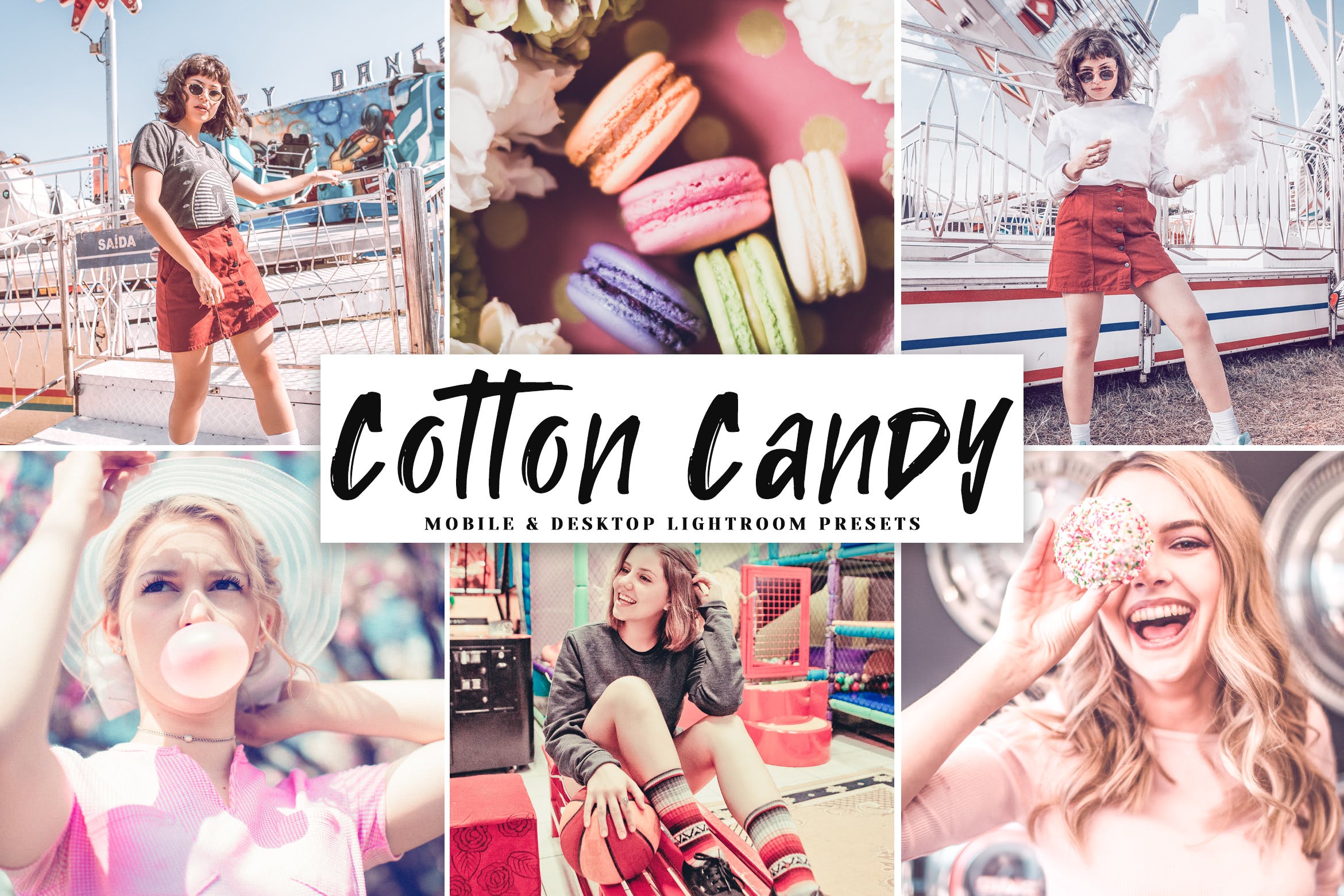 甜美可爱摄影照片后期处理LR调色预设 Cotton Candy Mobile & Desktop Lightroom Presets插图