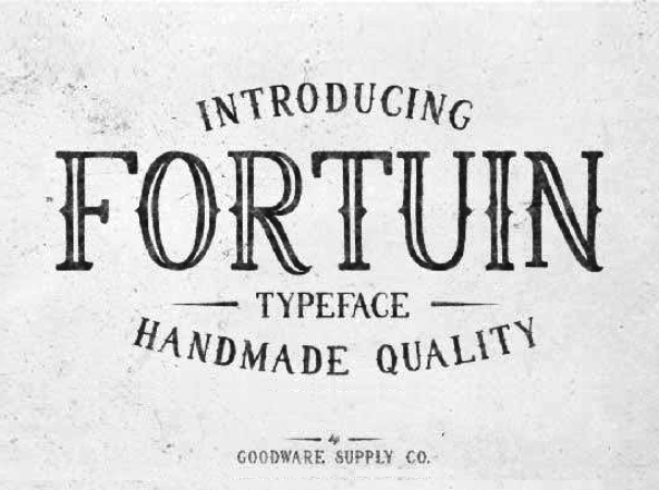 手工绘制复古风格英文字体 Fortuin Font