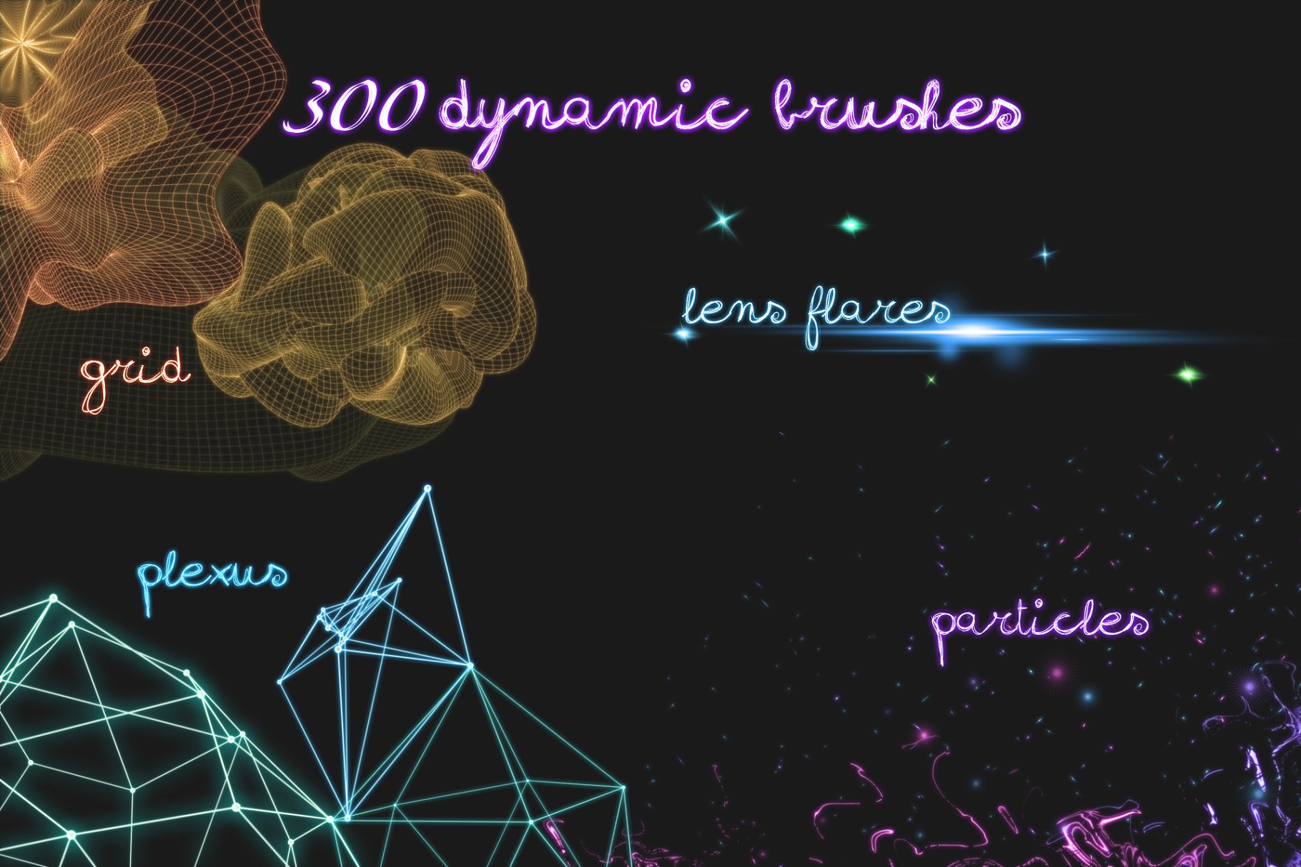 粒子光线背景PS笔刷 Lights & Particles – Photoshop Pack插图(9)