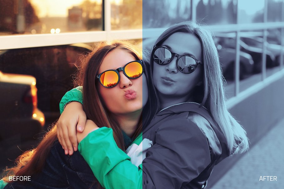 双色调照片效果PS动作 Duotone Collection Photoshop Actions插图(1)