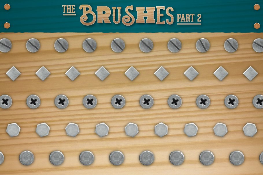 螺栓、螺钉、铆钉和钉子图形AI笔刷 Bolt, Screw, Rivet & Nail Brushes插图(2)