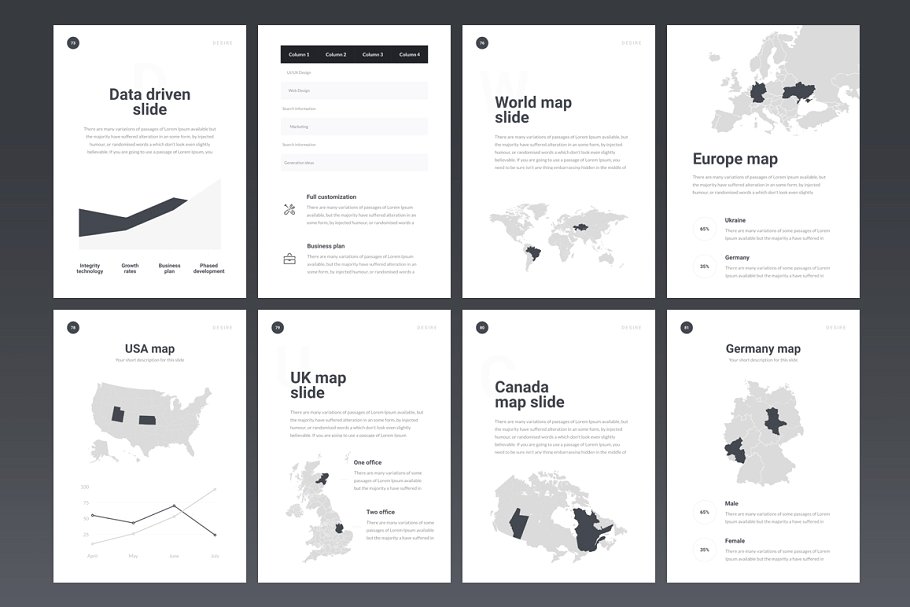 A4立式创意幻灯片模板 A4 | Desire Keynote Presentation [Keynote适用]插图(12)