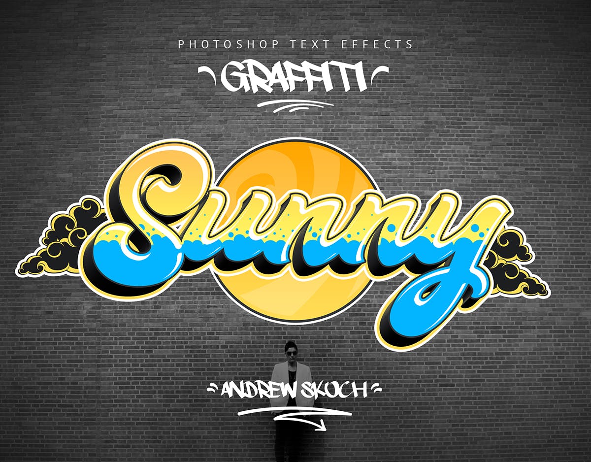 10款立体涂鸦字体样式PSD分层模板插图(1)