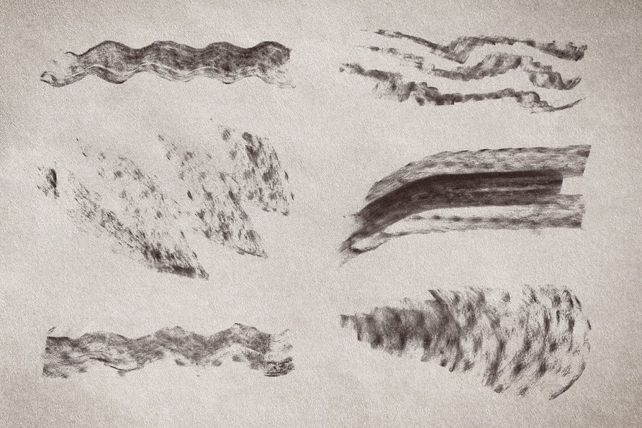 木炭刷木炭笔PS笔刷 Charcoal Brush Pack Volume 1插图(2)