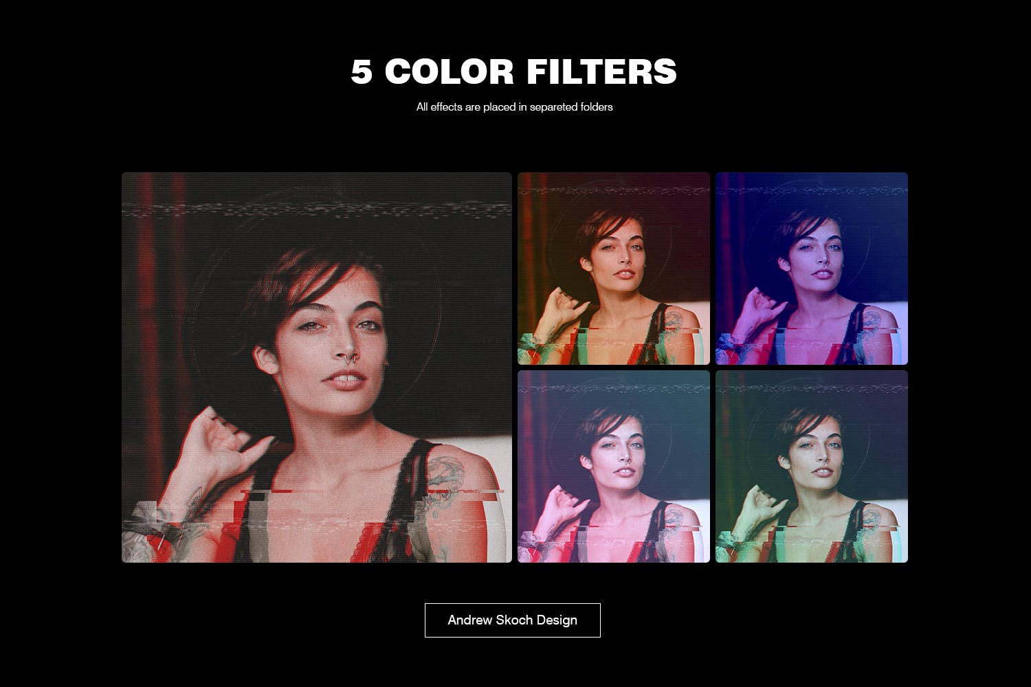 家用录像系统信号故障屏幕效果PS动作 VHS Photoshop Action插图(2)