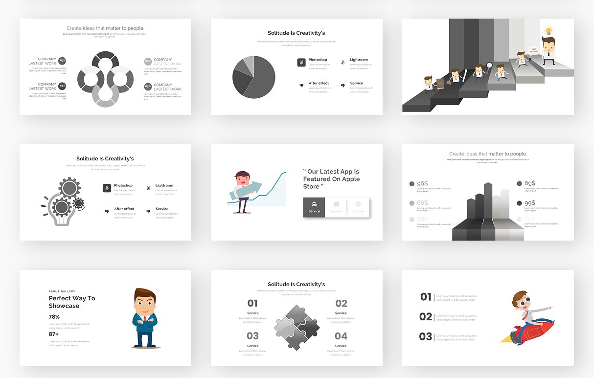 128个独特的谷歌幻灯片模版插图(7)