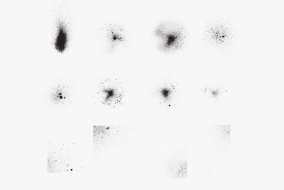 油墨飞溅斑点AI笔刷 Grunge Splatter Brushes插图(3)
