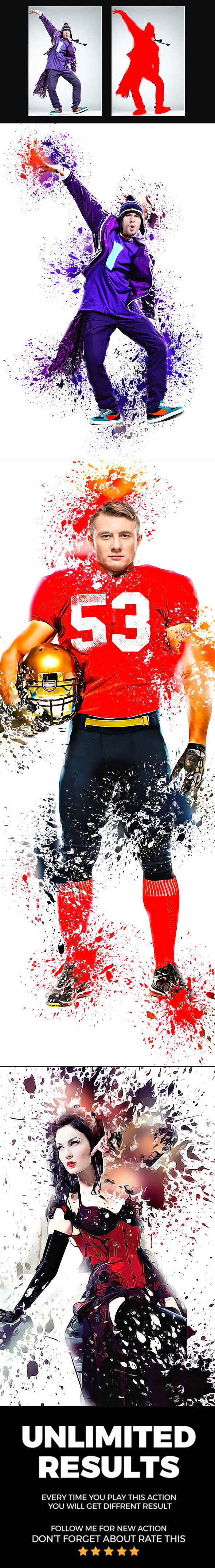 飞溅水彩艺术效果的PS动作下载 Splatter Art Photoshop Action [atn]插图(2)