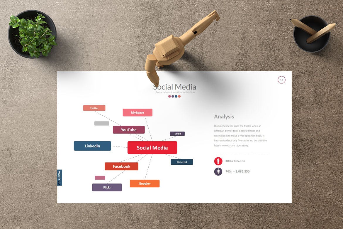 公司企业工作室简介素材库精选谷歌演示模板下载 MERRY GO Google Slides插图(3)