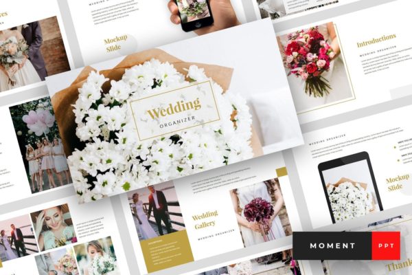 婚礼/婚礼策划方案PPT幻灯片设计模板 Moment – Wedding PowerPoint Template