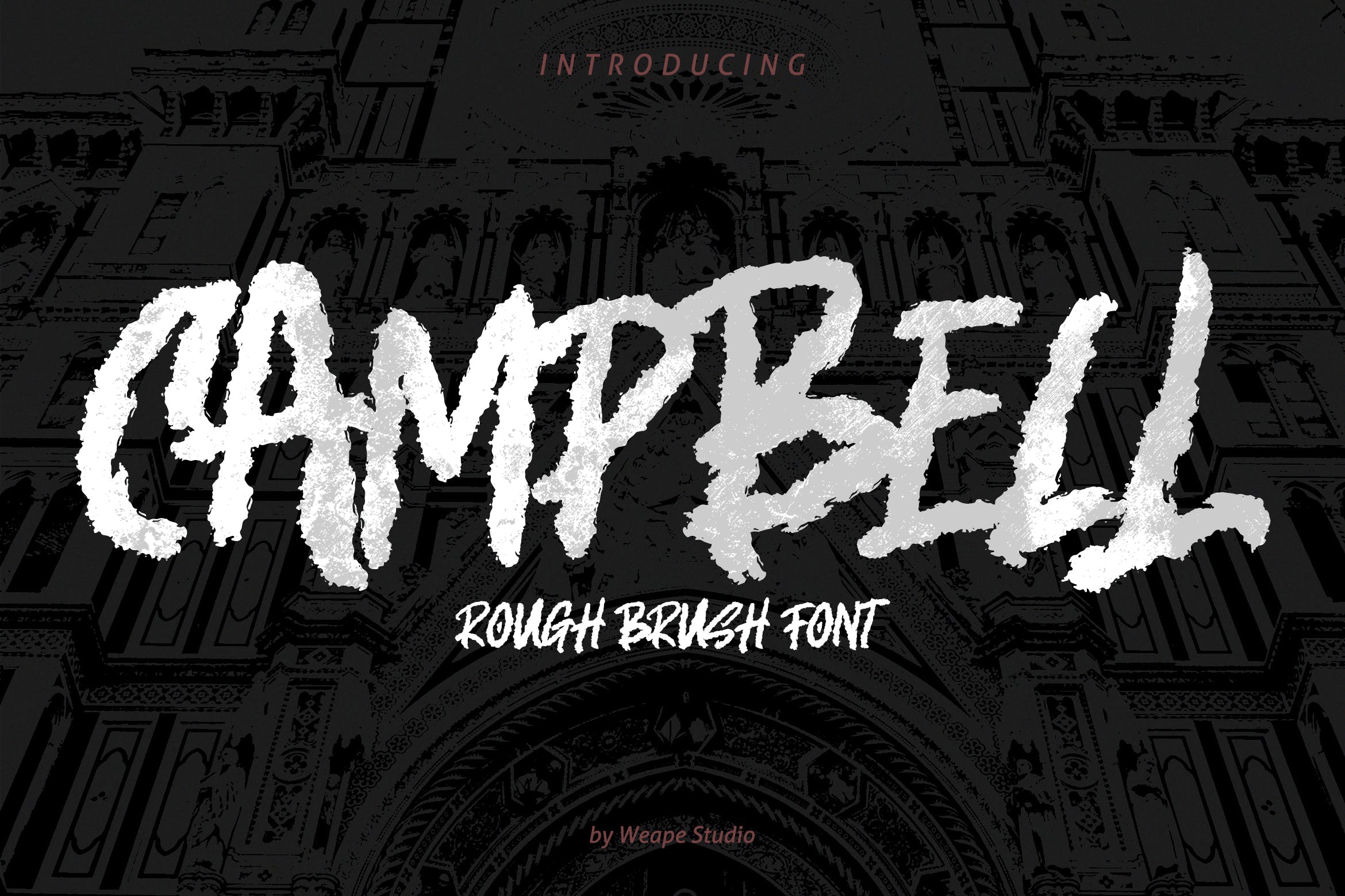 撕纸风格干笔刷英文艺术字体素材库精选 Campbell – Rough Brush Font插图