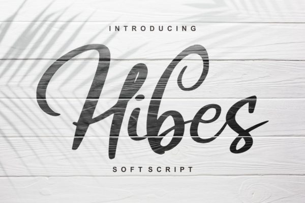 软笔刷书法风格英文手写字体素材库精选 Hibes | Soft Script Font