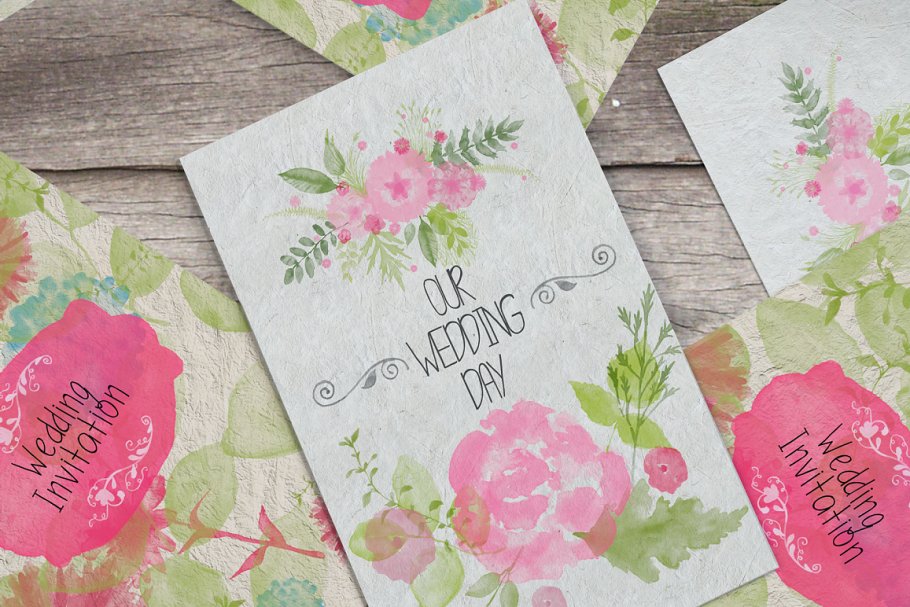 水彩花卉印章PS笔刷 Floral Watercolor PS Stamp Brushes插图(3)