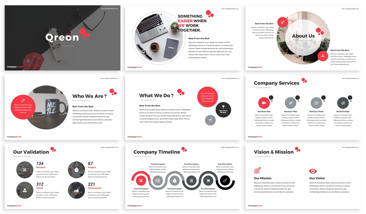 企业公司介绍谷歌幻灯片设计模板[PPTX] Qreon – Business Google Slides Template插图(1)