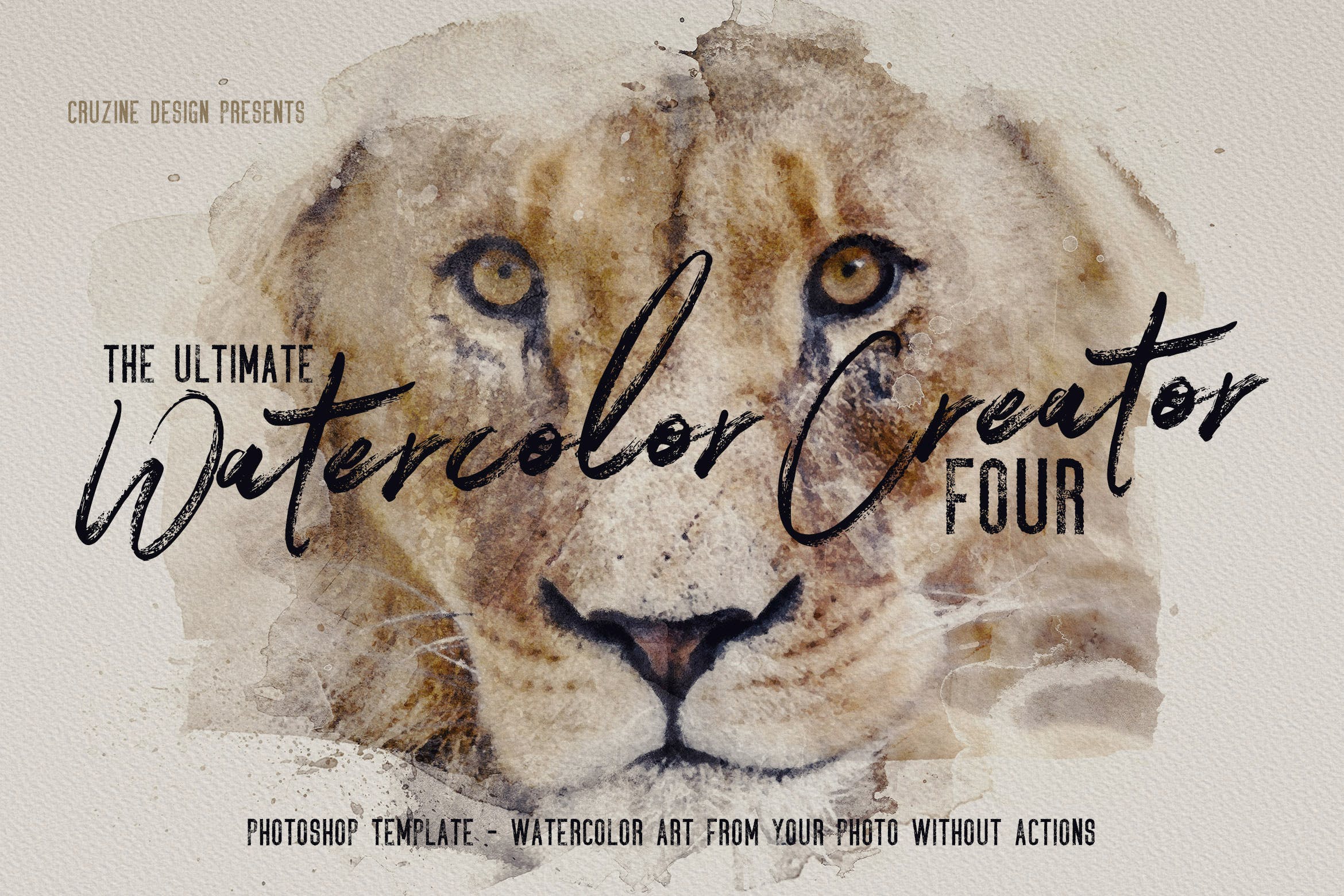 独特的水彩照片效果生成器PSD分层模板 The Ultimate Watercolor Creator 4插图