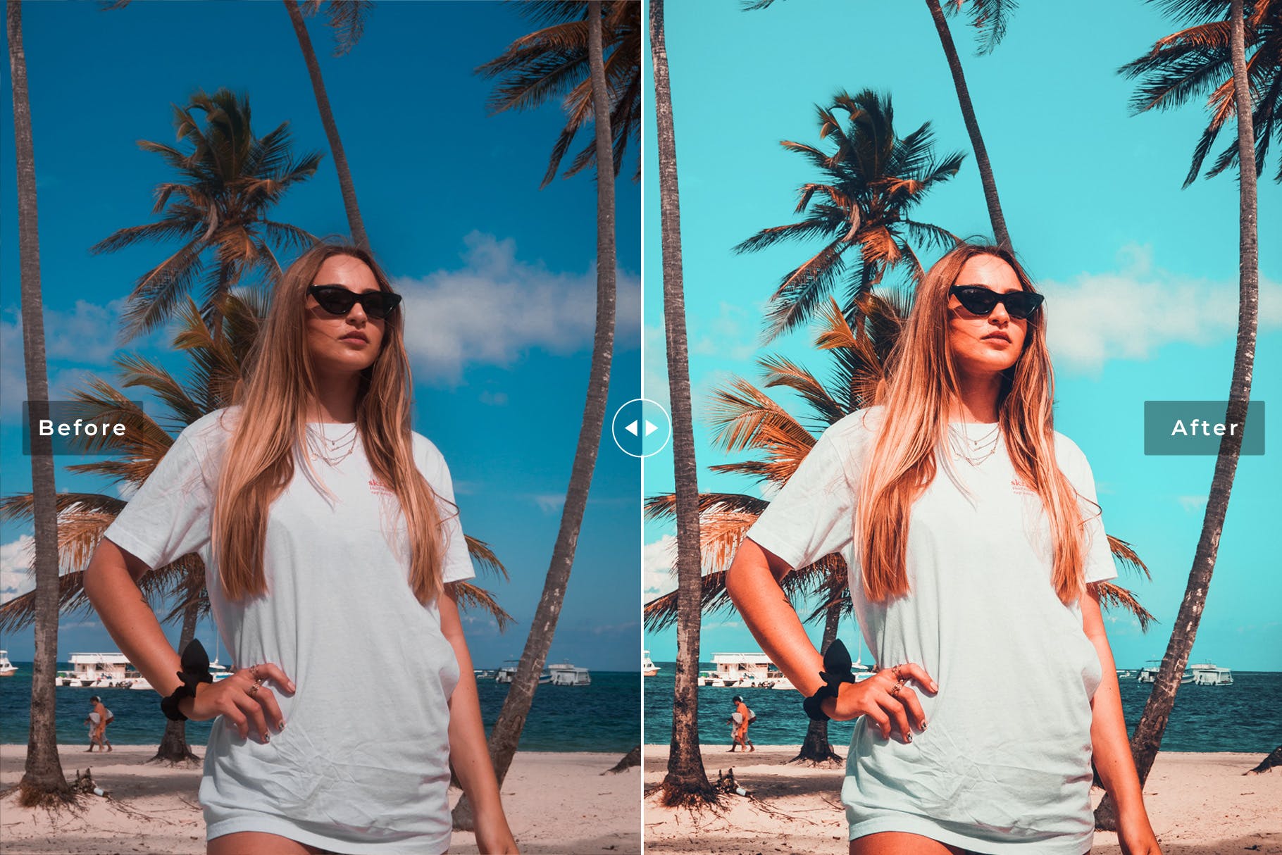 蓝色&绿松石色自然暖色调Lightroom预设 Punta Cana Mobile & Desktop Lightroom Presets插图(4)