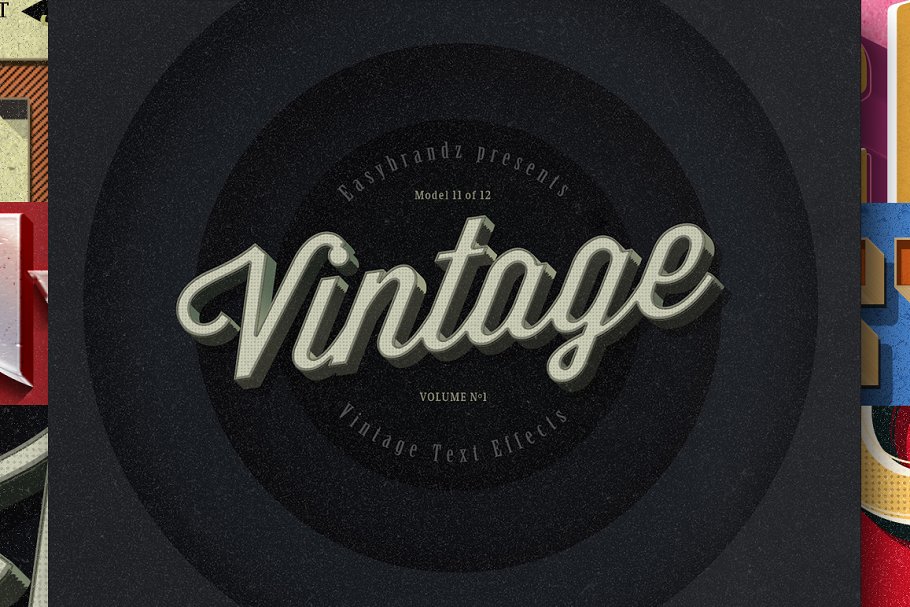 12款复古文本图层样式v1 Retro Text Effects Vol.01插图(3)