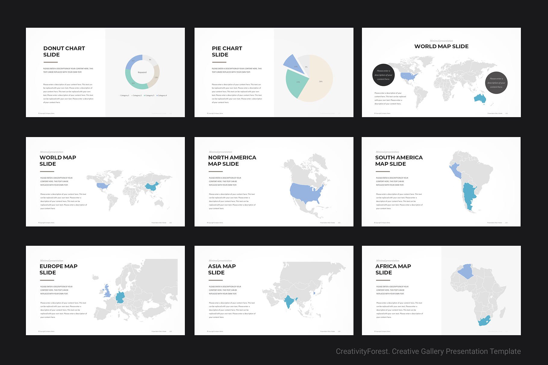 创意极简的投资组合PPT模板下载 Creative Gallery PowerPoint Template [pptx,otf]插图(13)