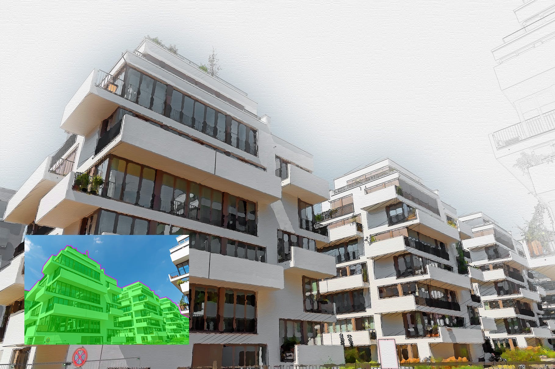 10个人工智能建筑素描草图生成PS动作 10 AI Architecture Sketch Photoshop Actions插图(6)