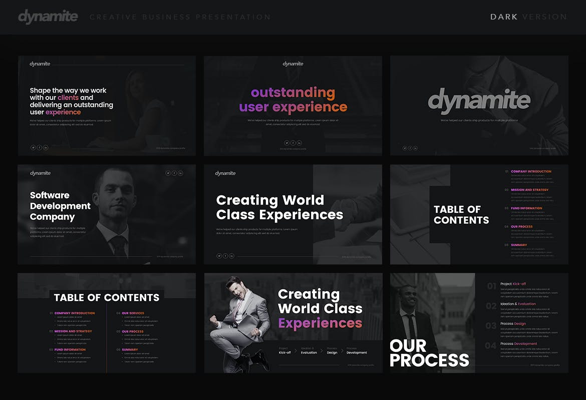 高逼格创意设计公司适用Keynote演示文稿模板 Dynamite – Creative Keynote Presentation插图(1)