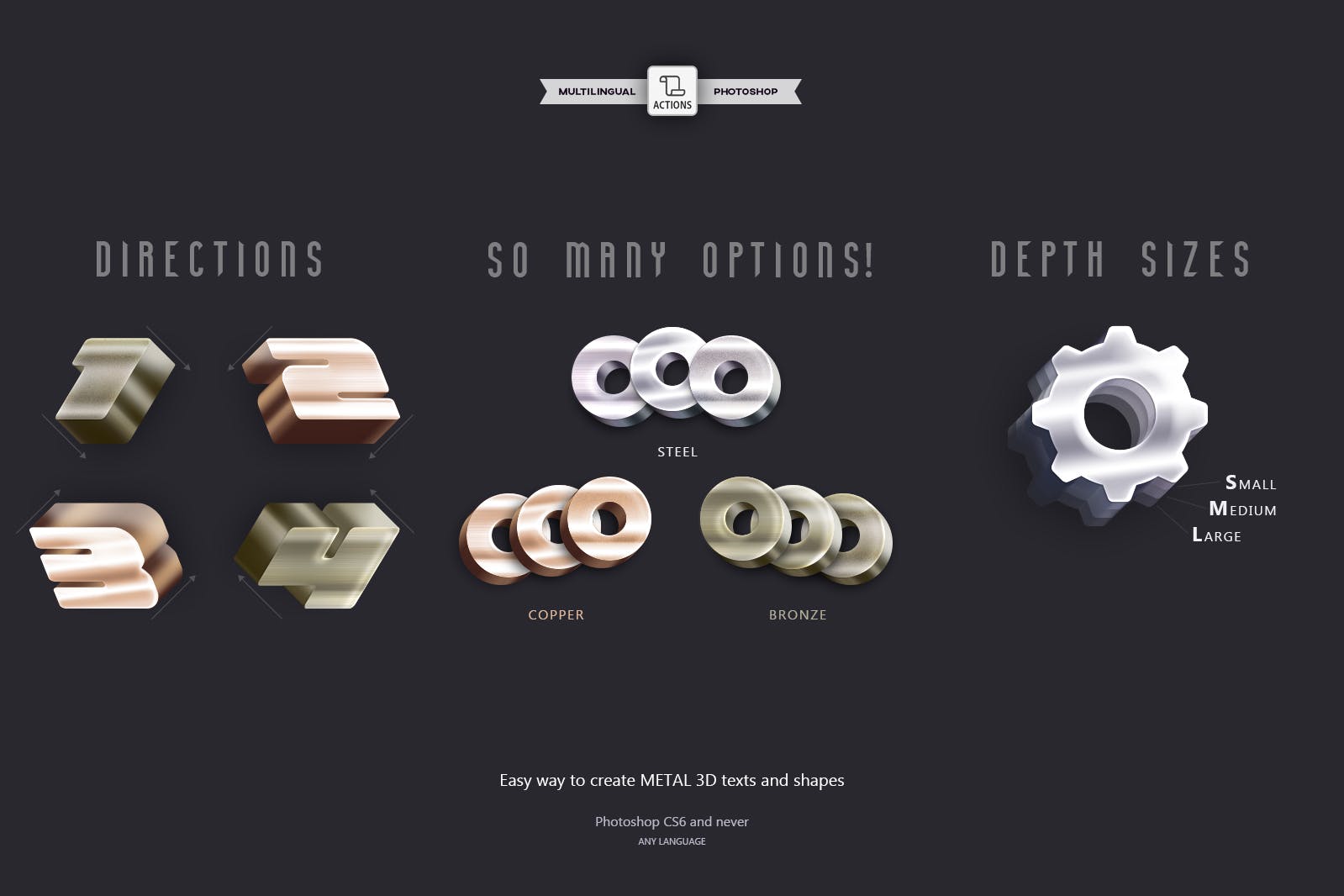 逼真3D金属质感效果PS特效动作插图(2)