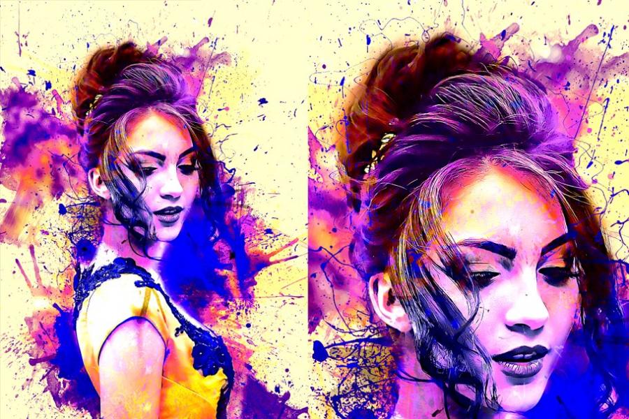 一款泼溅墨水艺术风格效果的PS动作插图(6)