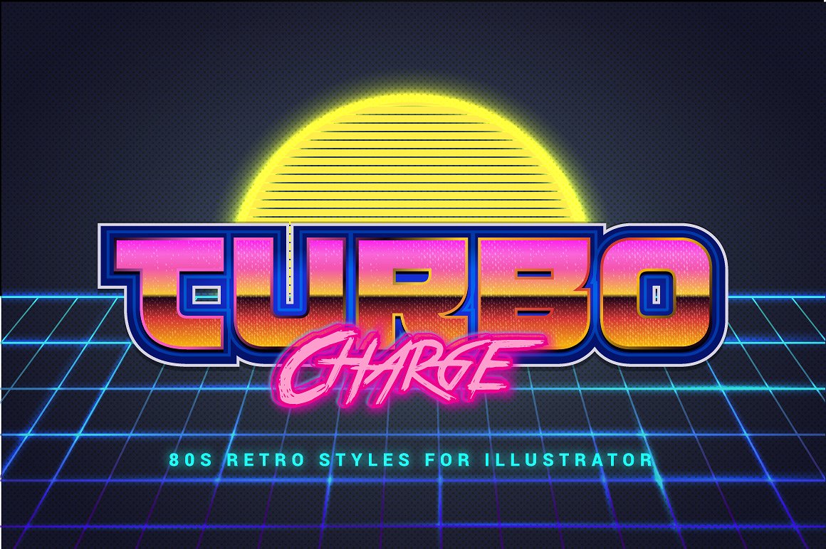 80年代复古文本图层样式 80s Retro Illustrator Styles插图(5)