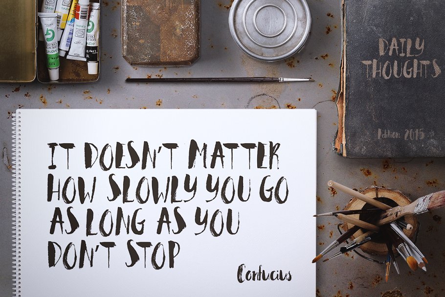 手绘风格手写草书英文字体 Bronks – Handpainted Script +Extras!插图(2)