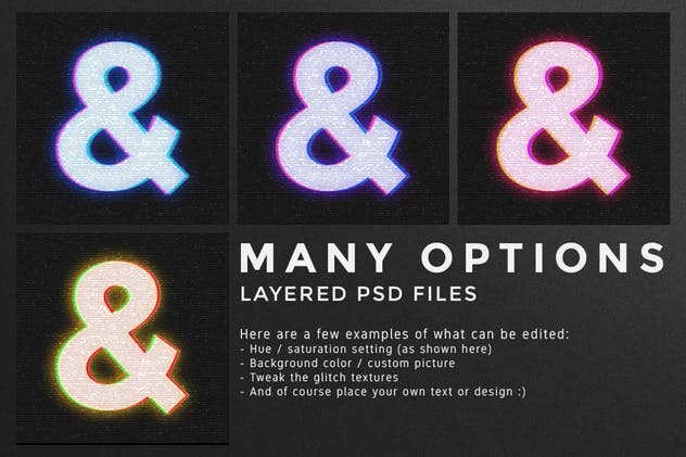 复古老电视失真信号故障PS字体样式Vol.II Photoshop Glitch Text Effects Vol. II插图(4)