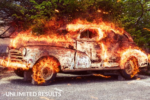 炫酷逼真火焰装饰效果PS动作 Fire Photoshop Action插图(4)