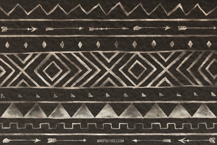 创意阿兹特克水彩画笔笔刷 Aztec Watercolor Brushes插图(2)