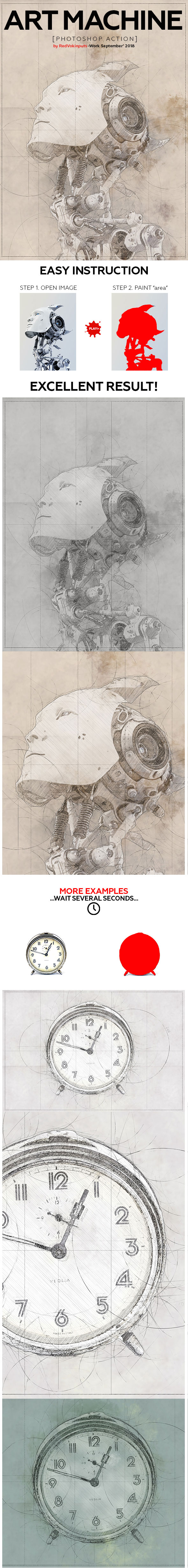 工业设计艺术素描特效的PS动作下载 Art Machine Photoshop Action [atn]插图