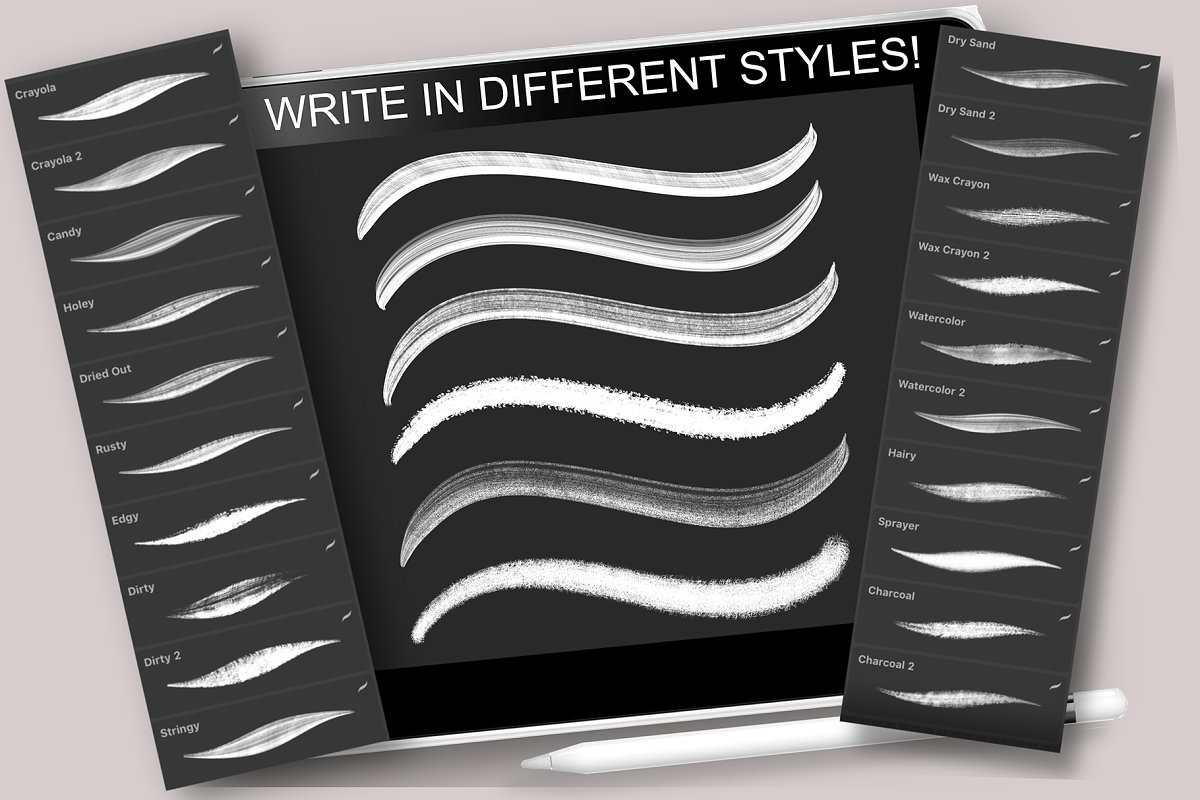 创意Procreate专用字体笔刷包下载插图(1)