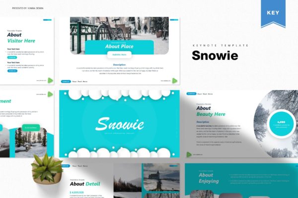 冬季元素版式素材库精选Keynote模板 Snowie | Keynote Template