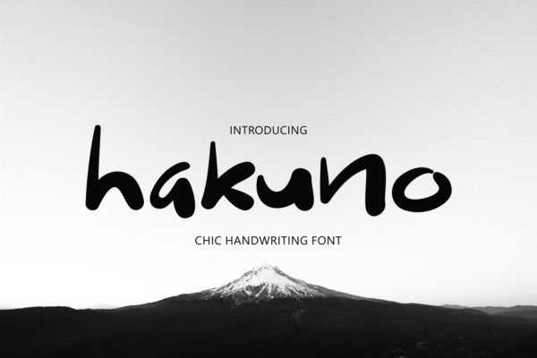 别致手写风格英文无衬线书法字体素材库精选 Hakuno – Chic Handwriting Font