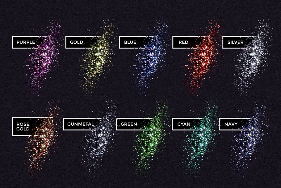 华丽闪粉粒子纹理PS动作 Loose Glitter Photoshop Actions插图(1)