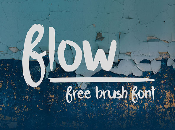 创意广告设计英文画笔手写字体 Flow Brush Font
