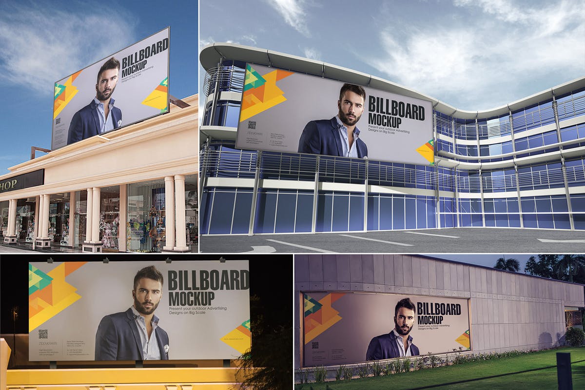 巨型户外广告牌样机模板 Outdoor Advertising Mockups插图
